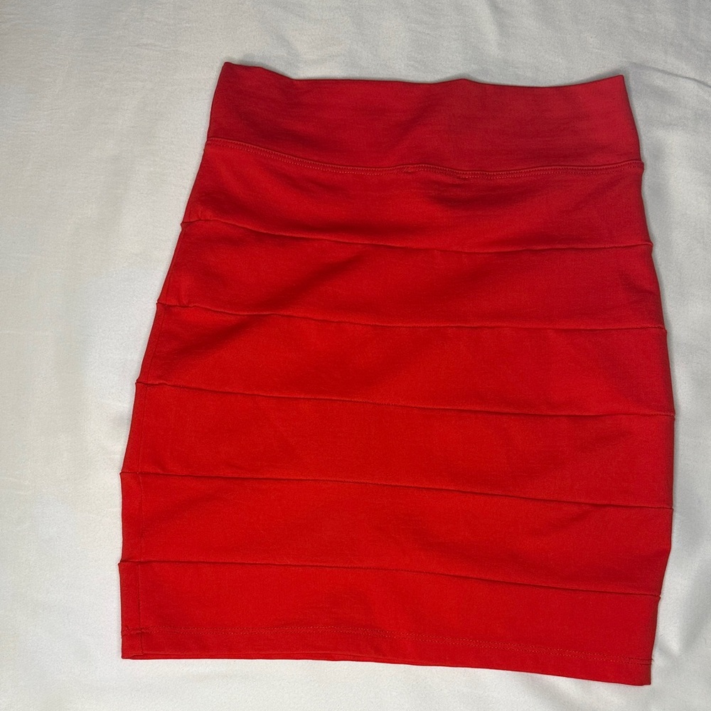 bebe Vibrant Red Pencil Skirt